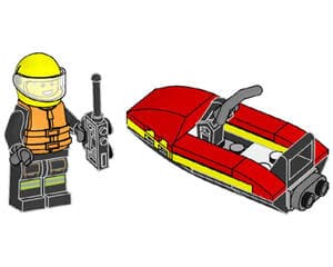 Firefighter with Water Scooter
